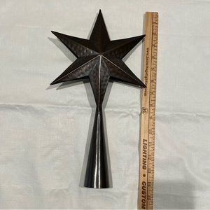 Christmas Hammered Metal Star Tree Topper